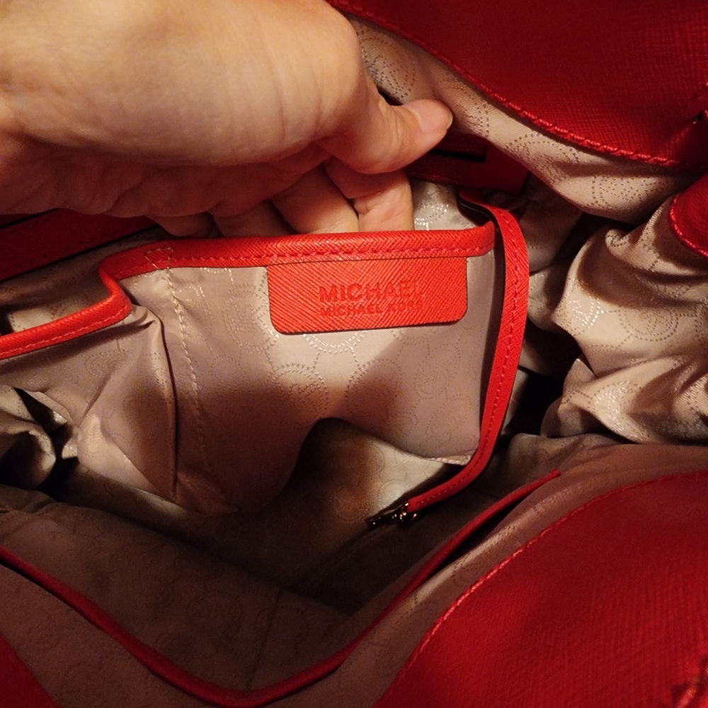 Michael Kors Hamilton Large Satchel Tote Saffiano Shoulder Bag - Picture 12 of 16